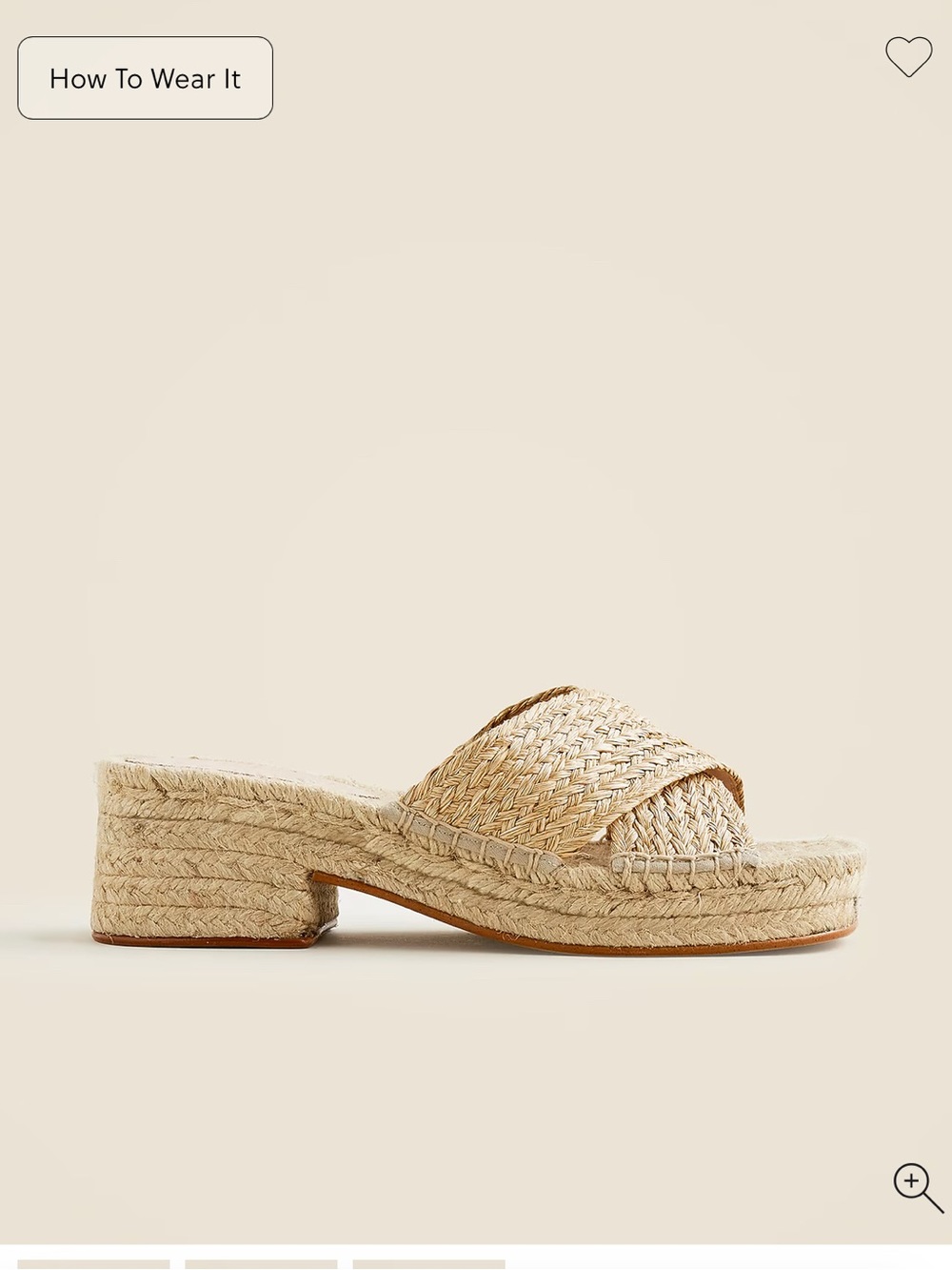 Jcrew Woven Straw Platform Slide Sandals - Natural Raffia - 7 - NWT - Picture 3 of 5